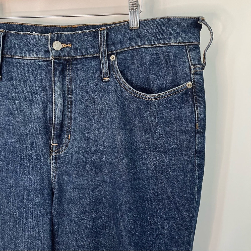 J. Crew 18 34x27 Slim Wide Leg Jean Brick 0849 Lane High Waist Dark Blue Denim - Picture 4 of 13